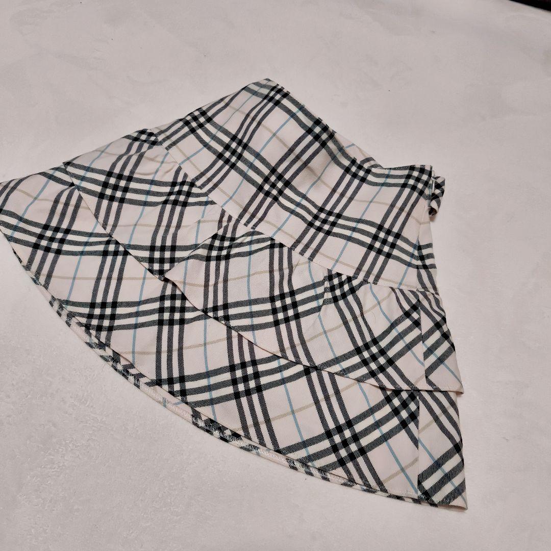 BURBERRY　ブルーレーベル　ノバチェック柄　ミニスカート リボン付