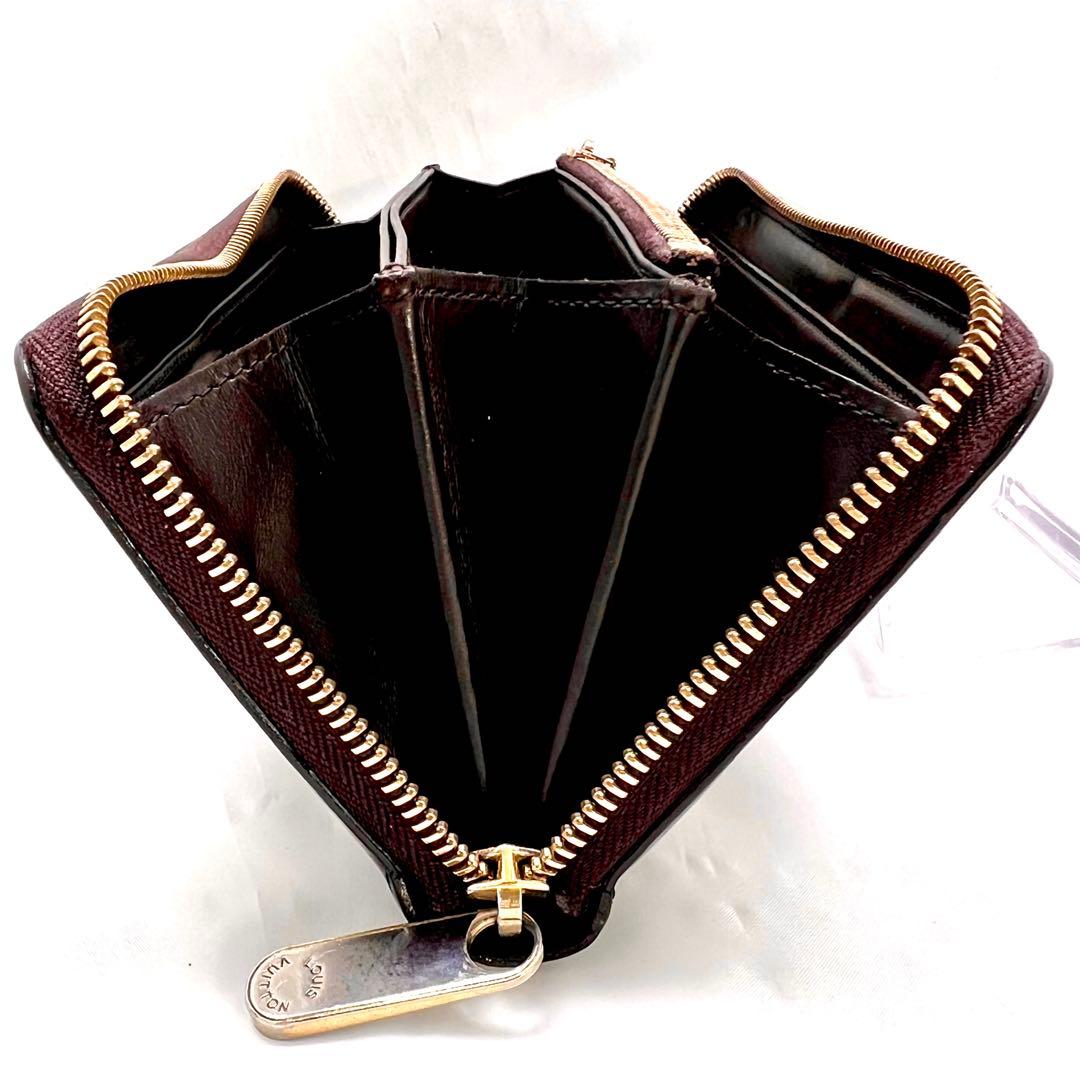 ルイヴィトン ヴェルニ アマラント ジッピーウォレット モノグラムM93522