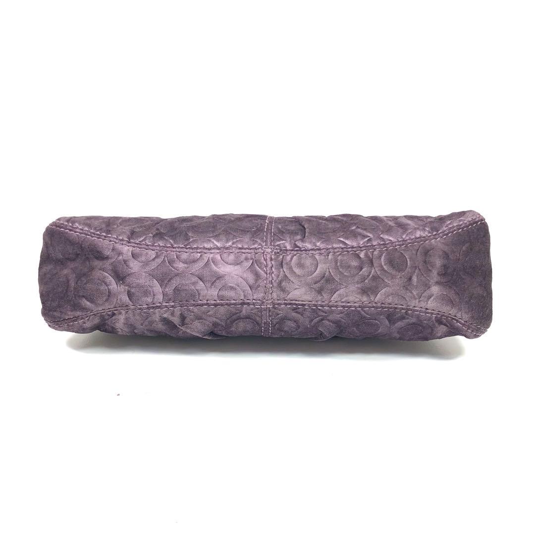 ☆美品☆ COACH コーチ ベロア生地 ワンショルダーバッグ ハンドバッグ