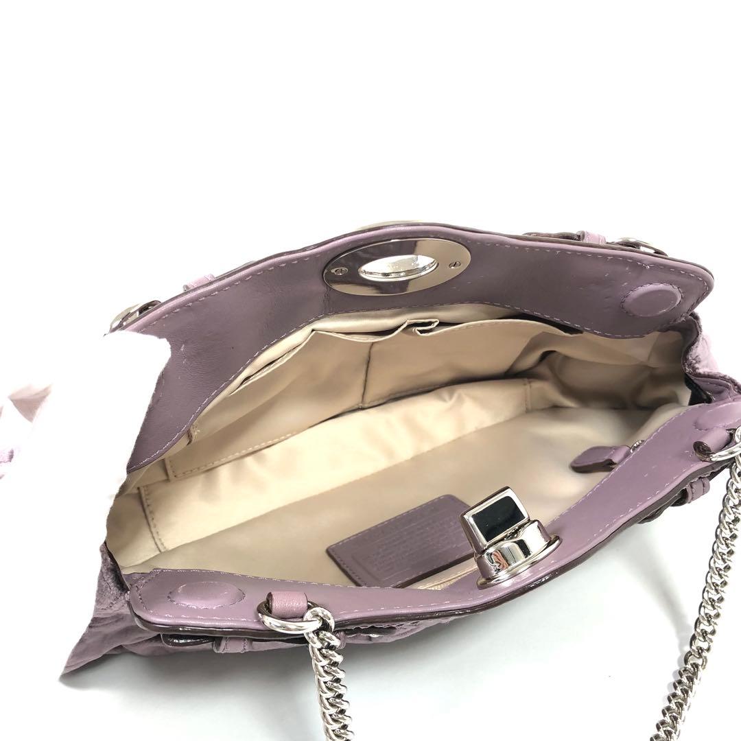 ☆美品☆ COACH コーチ ベロア生地 ワンショルダーバッグ ハンドバッグ