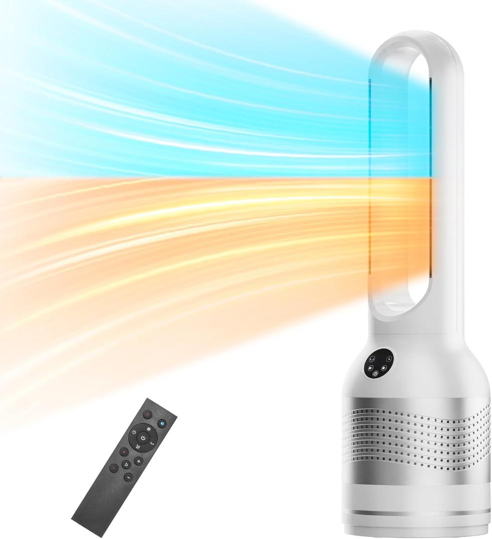 セラミックヒーター 羽根なし 扇風機【冷暖兼用・空気浄化・一台３役】