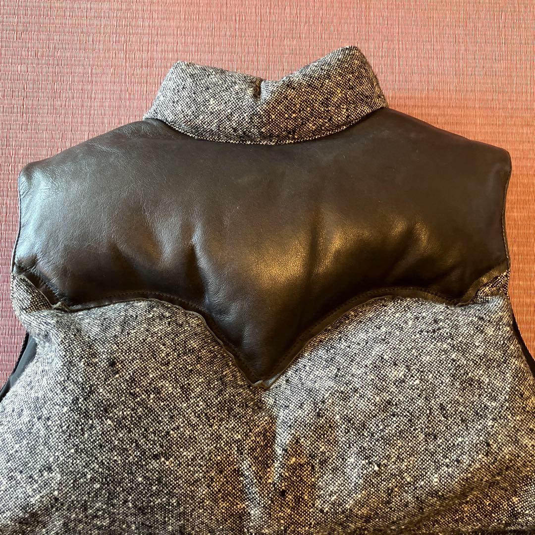 u*k様 ウール混合レザースタンドカラー ダウンベスト