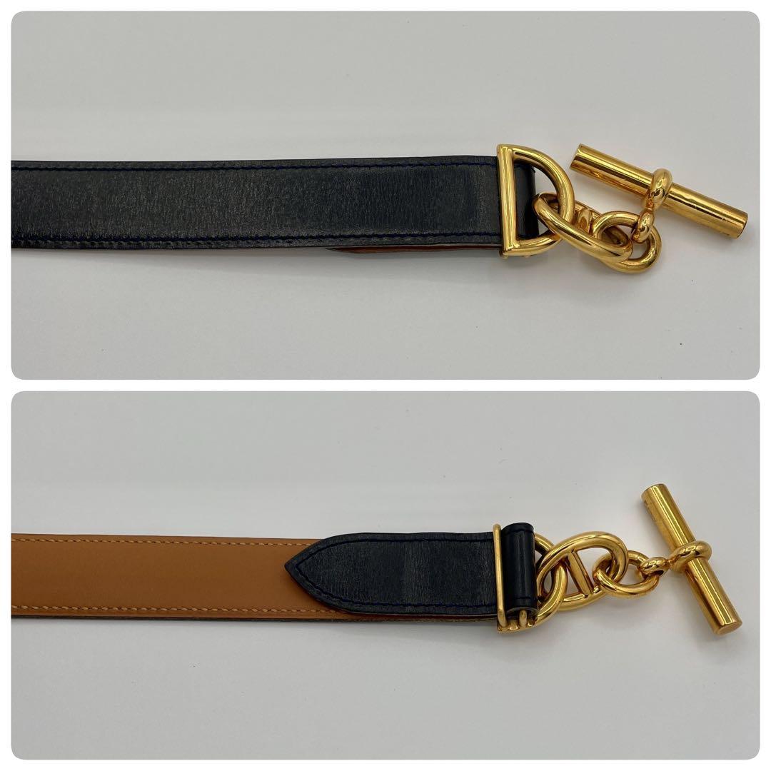 HERMES エルメス　ベルト　レザー　シェーヌダンクル　◯V刻印　65
