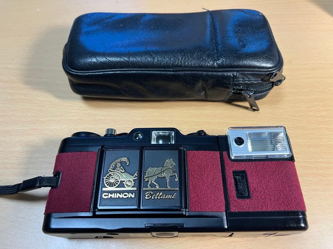 チノンベラミ 蛇腹式 フィルムカメラ ストロボ付・ケース有