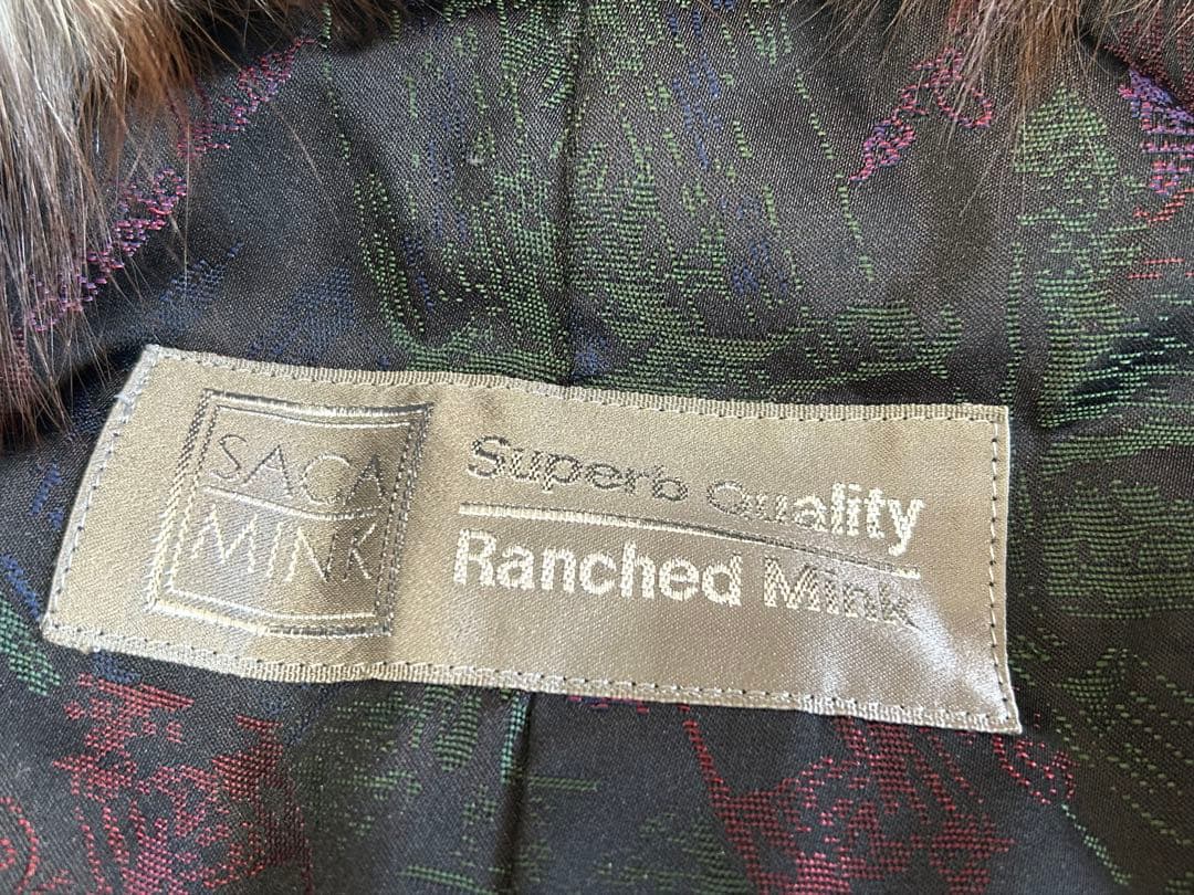 SAGAミンク　毛皮ショート丈コート　リアルファーミンク　フリーサイズ（M〜L）