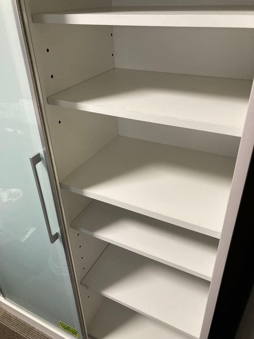 食器棚 日本製　引き戸　ミストガラス