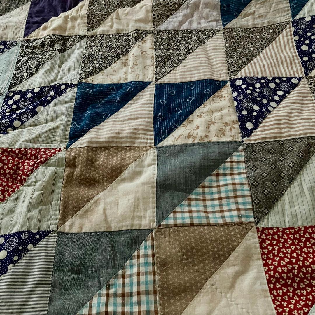 アンティーク アメリカ ビンテージ 1940〜50年代 パッチワーク大判キルト