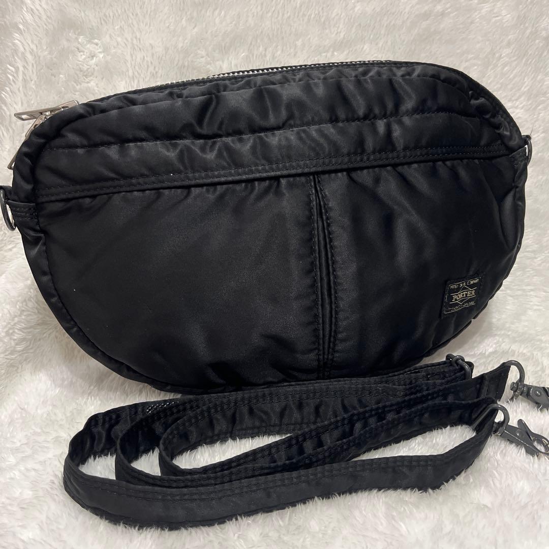 PORTER タンカー ショルダーバッグ ハーフムーン ブラック