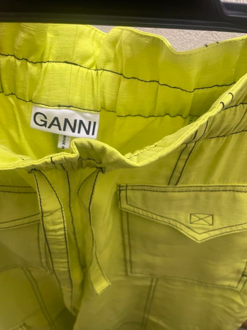 GANNI / ガニー　イエロー　パンツ　ハイウエスト　ポケット