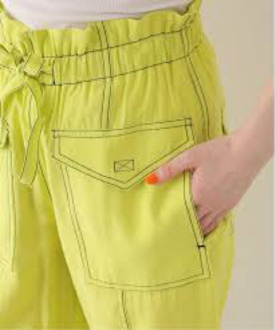 GANNI / ガニー　イエロー　パンツ　ハイウエスト　ポケット