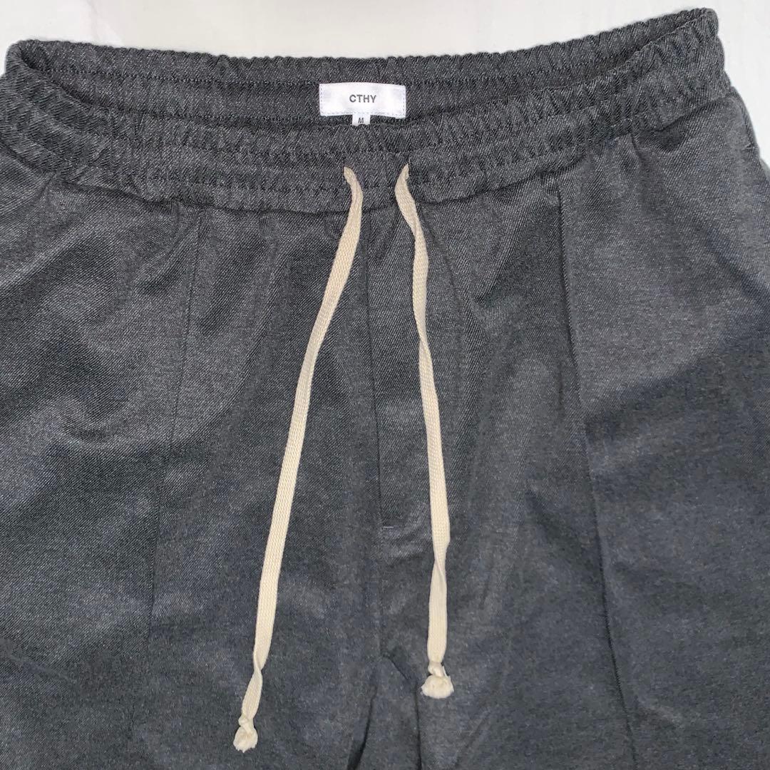 CTHY シティ ウールライク センターシーム ワイド アンクル サルエルパンツ