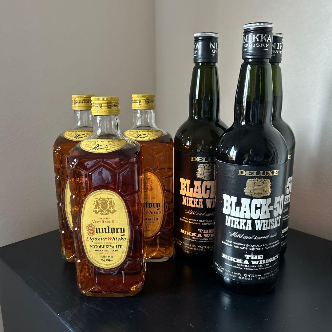 ⭐️古酒⭐️サントリー角瓶復刻版とNikka BLACK-50 6本セット