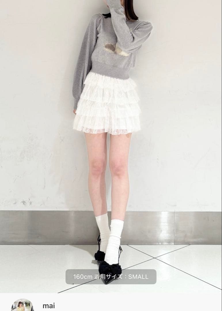 dazzlin レースティアードショートパンツ S