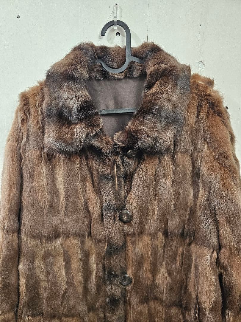 ロシアリス リバーシブル ファーコート ボタン付き 毛皮 ロングコート