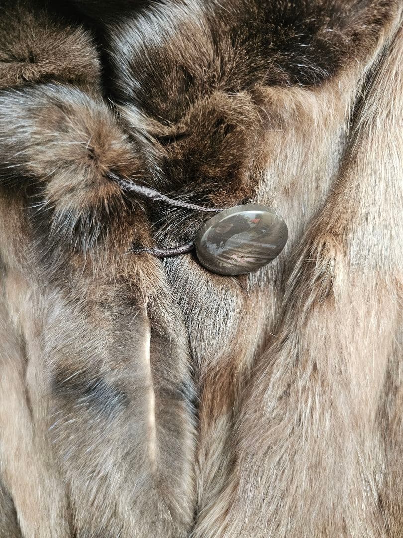 ロシアリス リバーシブル ファーコート ボタン付き 毛皮 ロングコート