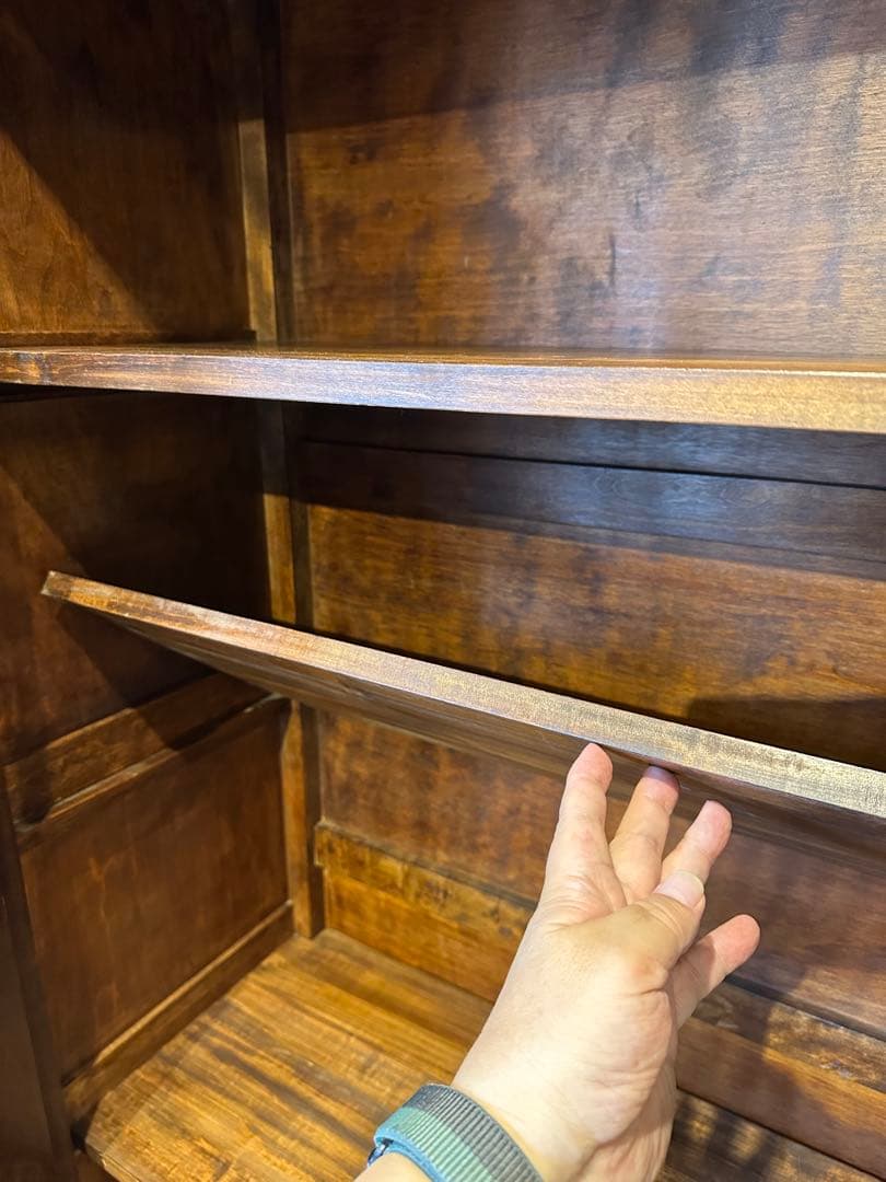 松本民芸家具　Ｅ型書棚　ガラスケース　飾り棚　美品