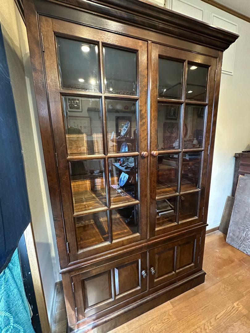 松本民芸家具　Ｅ型書棚　ガラスケース　飾り棚　美品