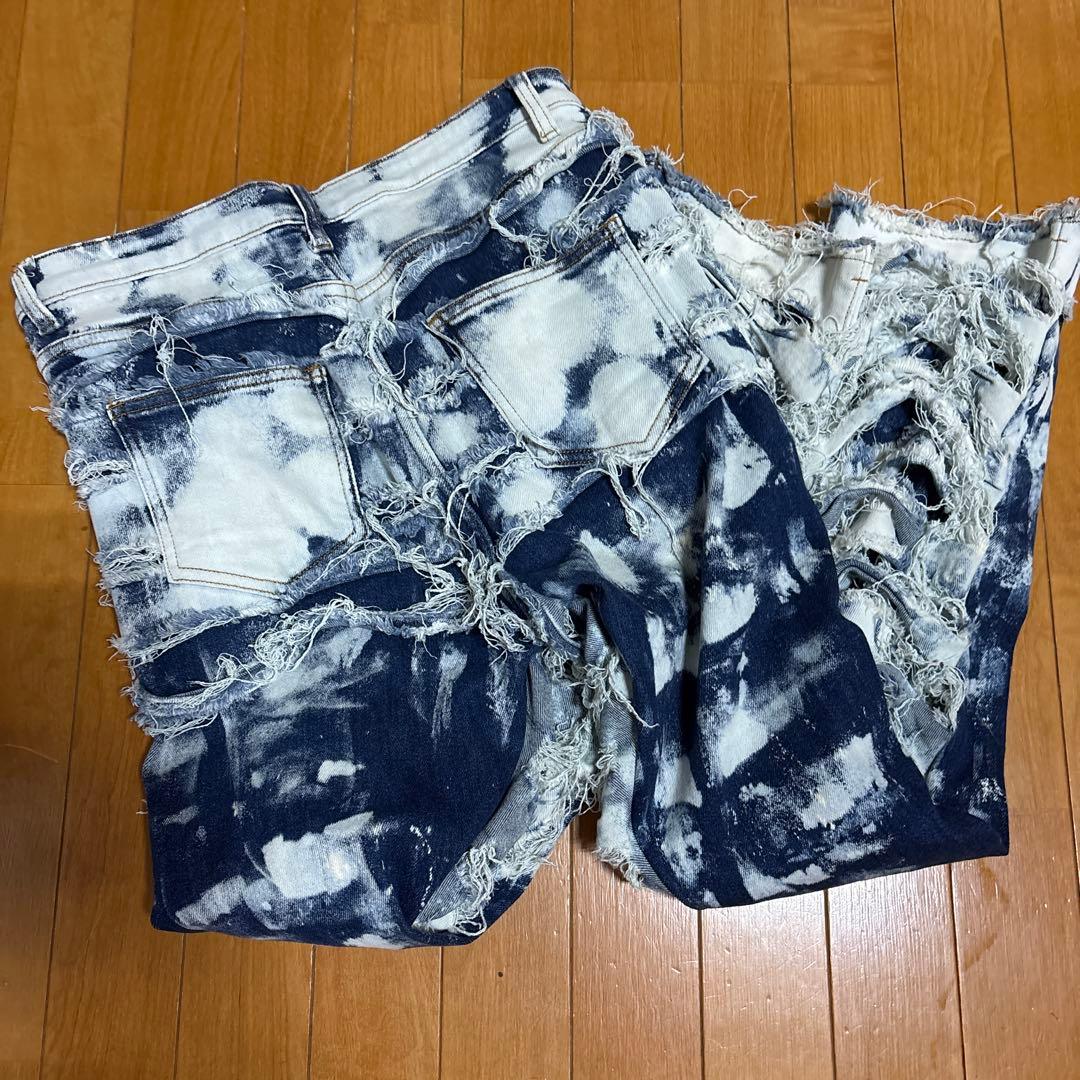 HESNTLS ダメージ加工デニムパンツ