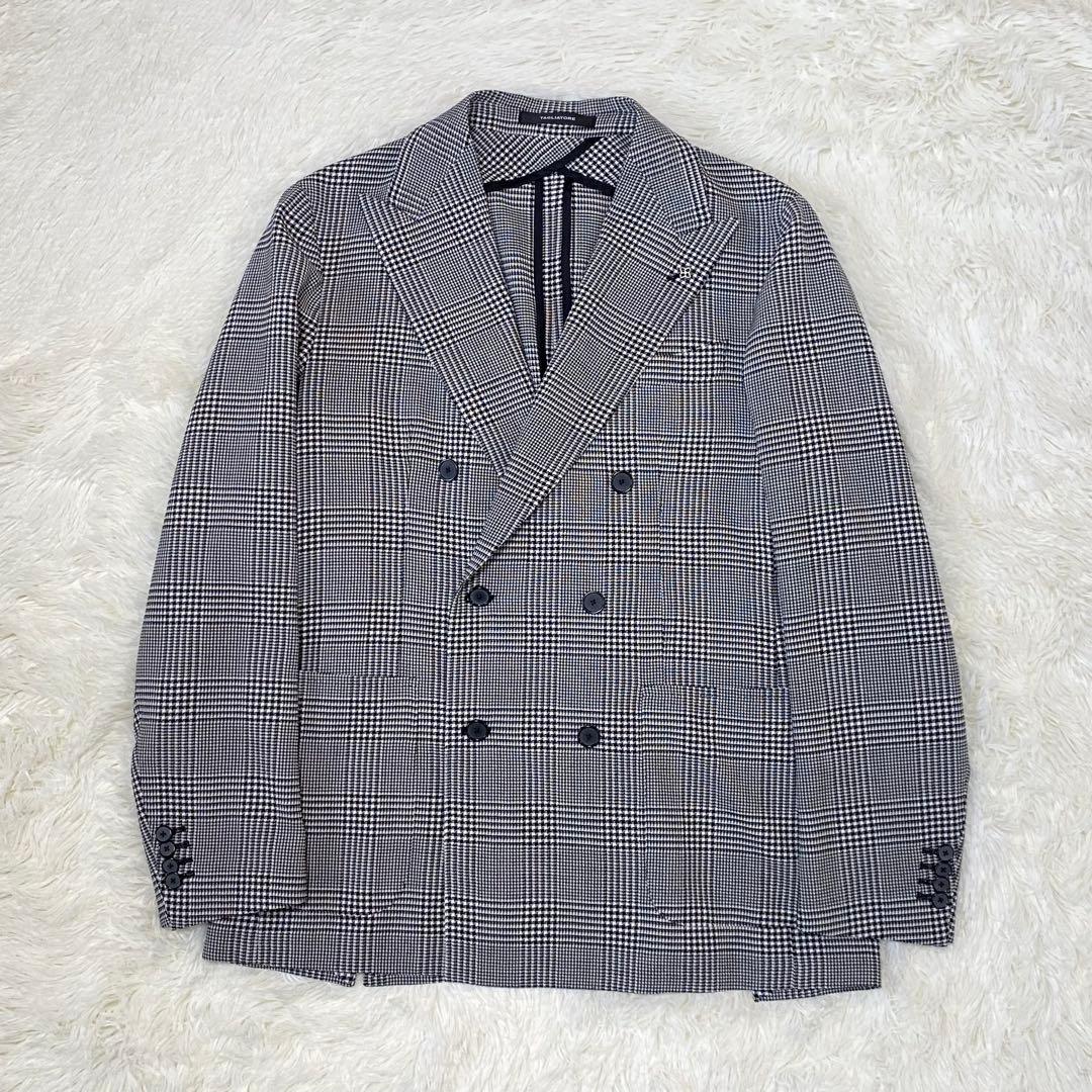 ✨極美品✨ TAGLIATORE ウール チェック ダブル カジュアル 50