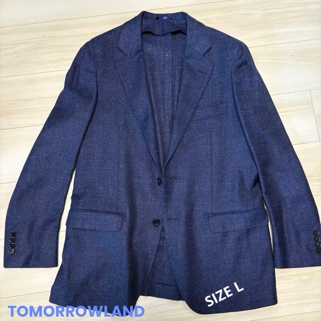 2/27まで TOMORROWLANDジャケットスーツ　ネイビー サイズ50/L