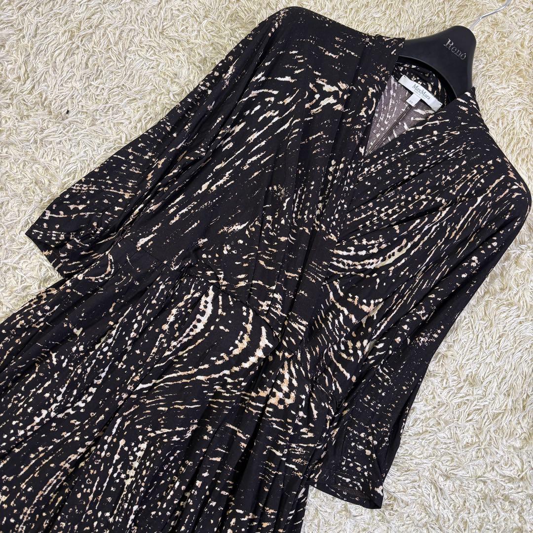 マックスマーラ　イタリア製　レーヨン　カシュクール　膝丈ワンピース　40