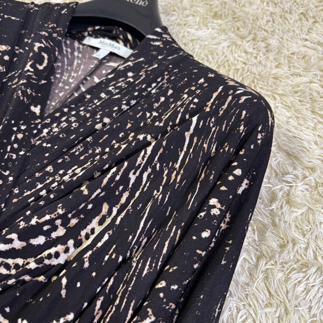 マックスマーラ　イタリア製　レーヨン　カシュクール　膝丈ワンピース　40