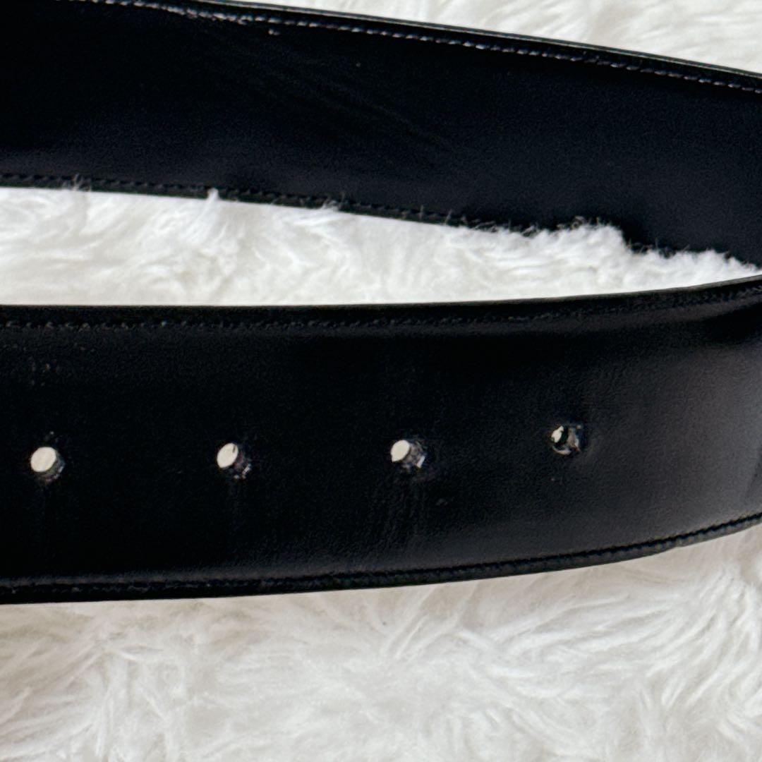 ✨未使用級✨ GUCCI インターロッキング GGロゴ レザー ブラック