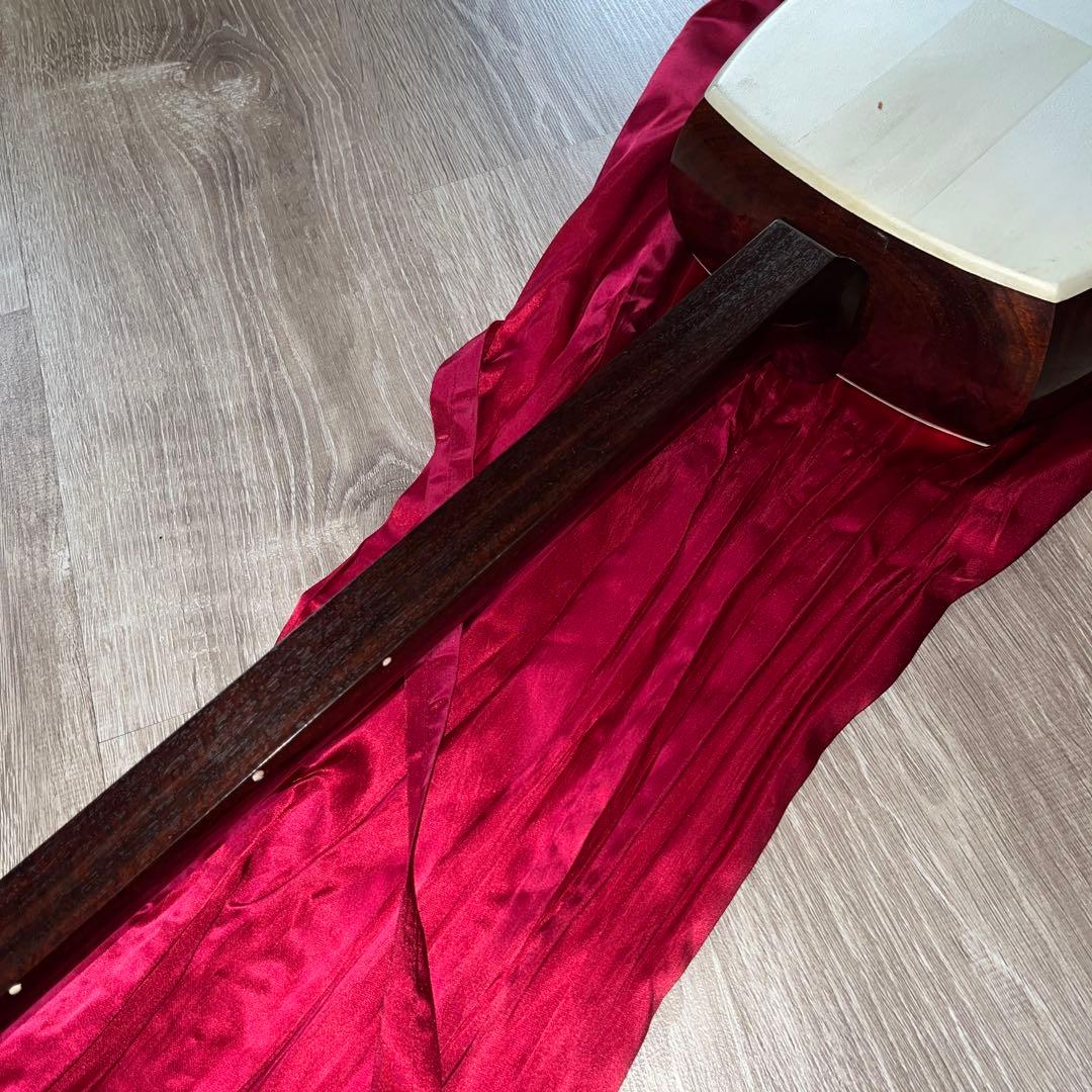 大阪唐木伝統工芸品　紅木　三味線　ケースつき