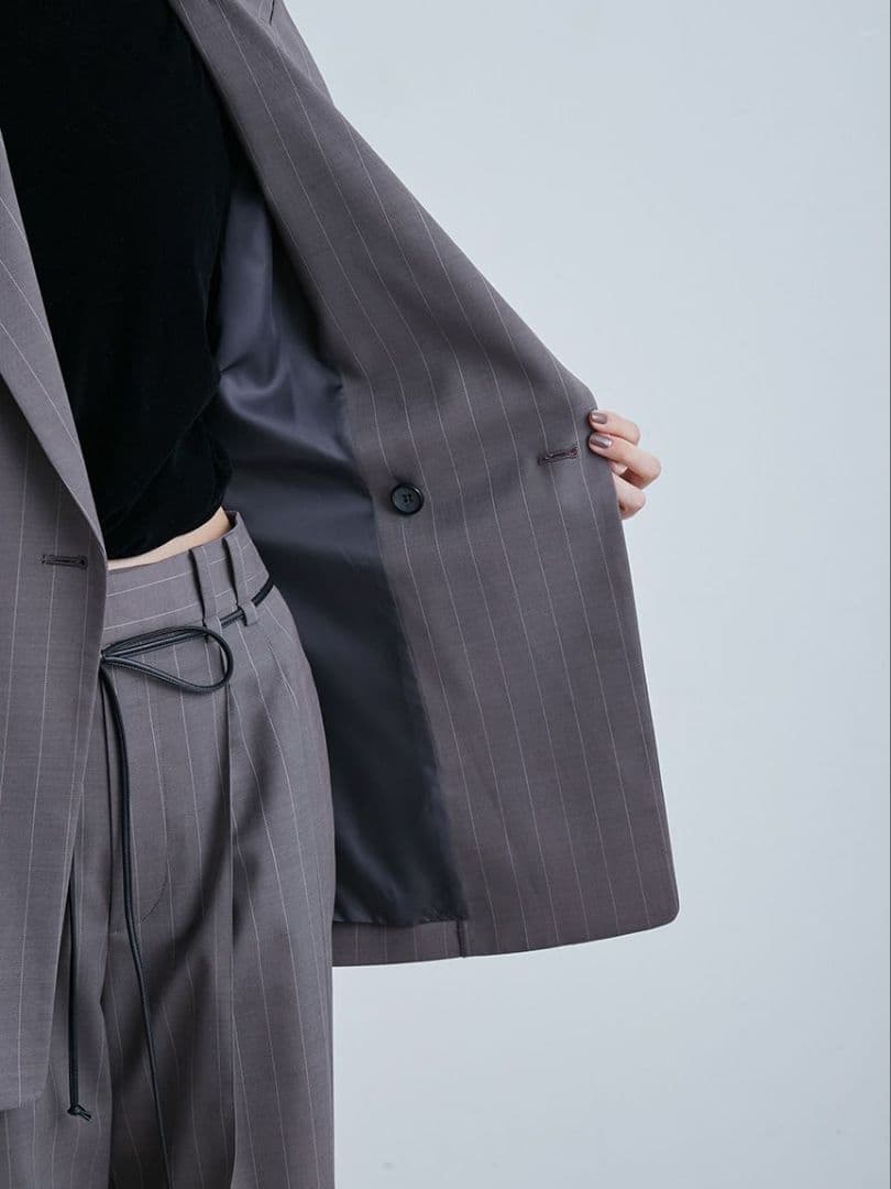 MIESROHE リラクシー ダブルJKT ストライプ