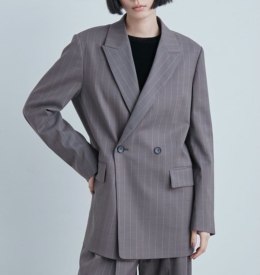 MIESROHE リラクシー ダブルJKT ストライプ