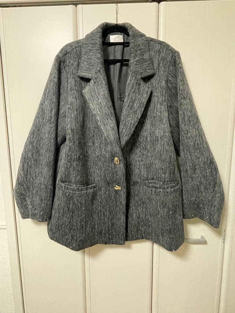 loin nuit ロワンニュイ シャギーコート ダークグレー