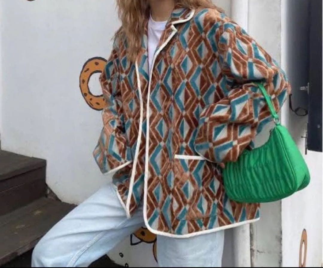 美品 Roku ロク ジャケット ダイヤモンドモチーフ マルチカラー 36