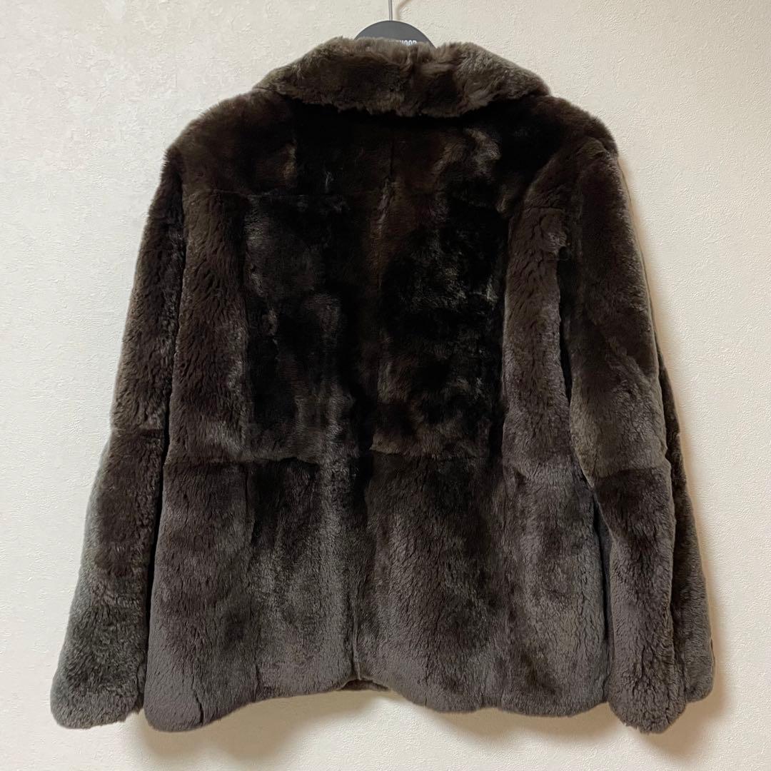 美品 ピンクハウス ファーコート レッキスファー ラビット 裏地総柄 ブラック