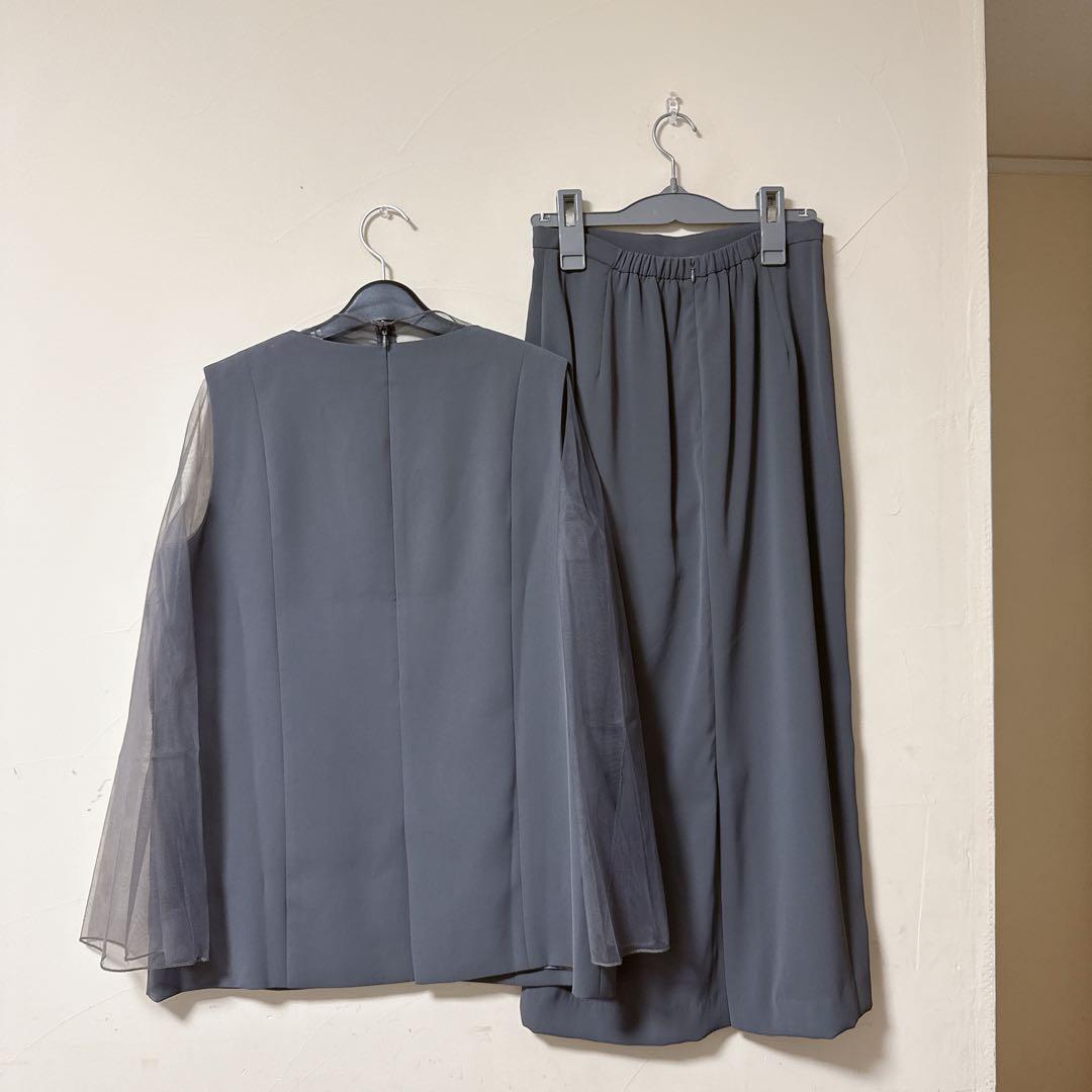 【みく】チュールレイヤードトップス&タイトスカート セットアップ