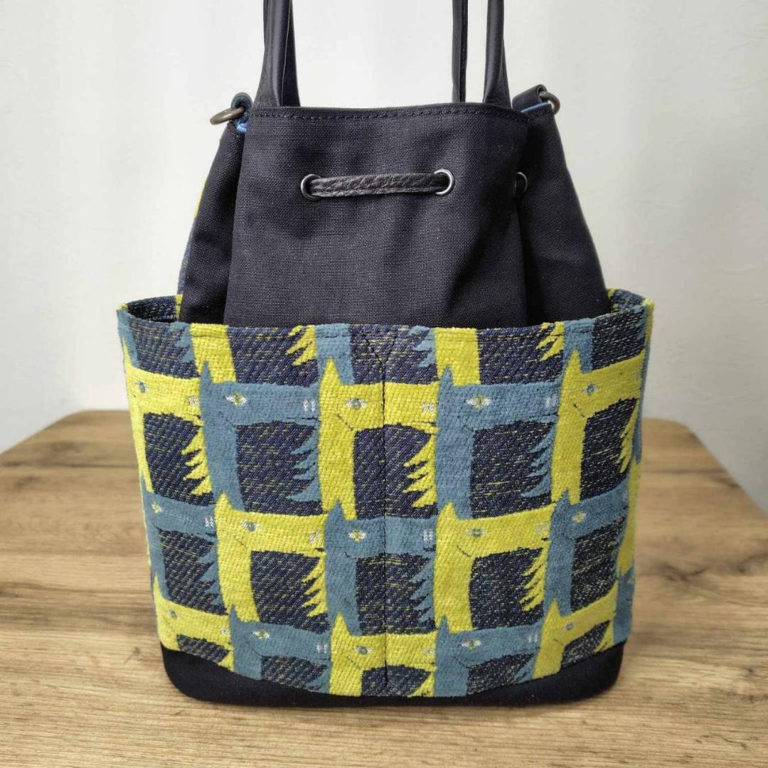 ピュウチャン様　/thoroughbredサラブレットネイビー/巾着Lサイズ