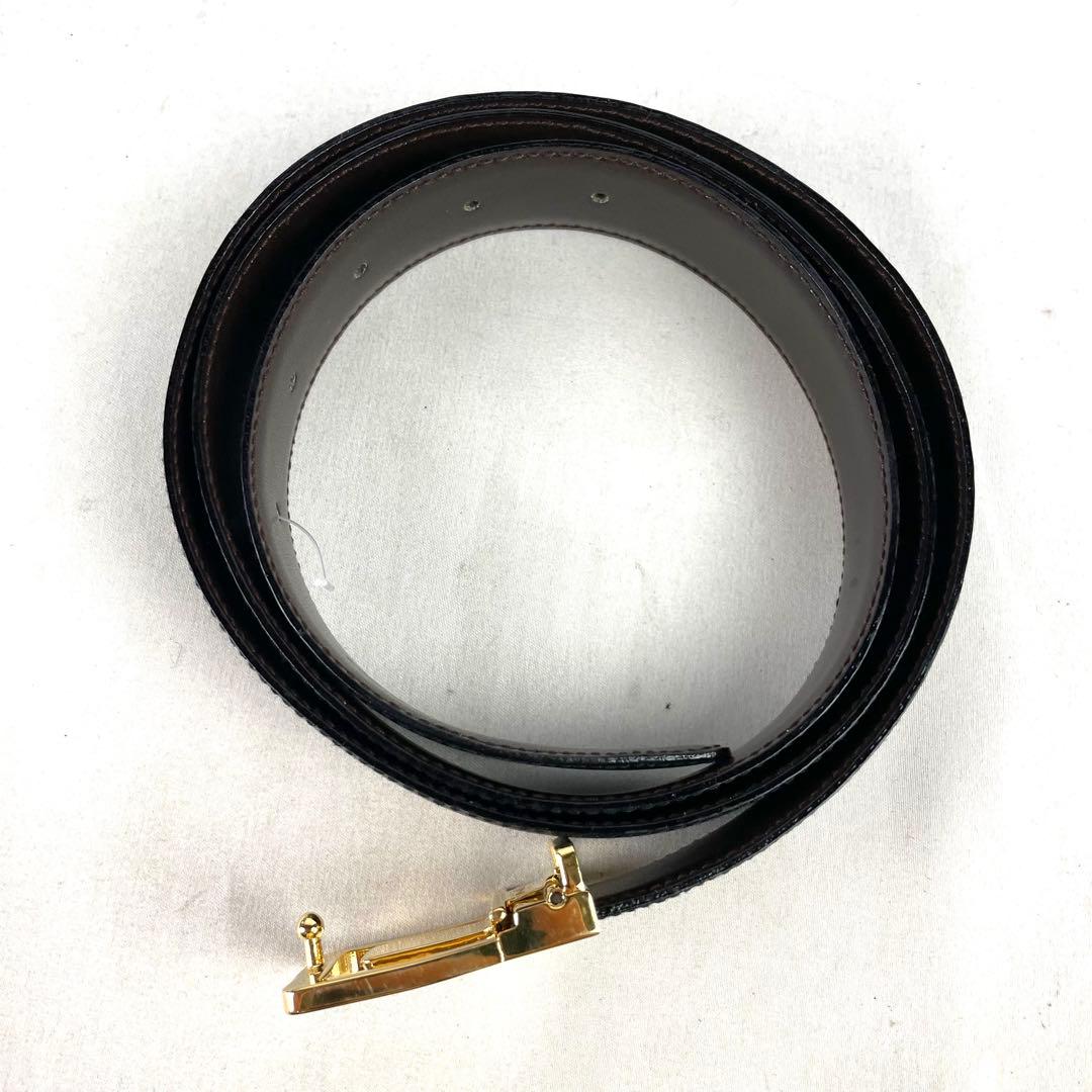 CELINE セリーヌ ベルト トリオンフ ゴールド バックル レザー ブラック