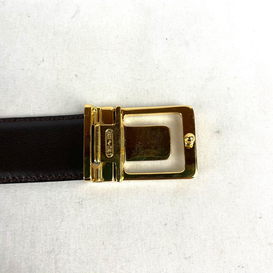 CELINE セリーヌ ベルト トリオンフ ゴールド バックル レザー ブラック