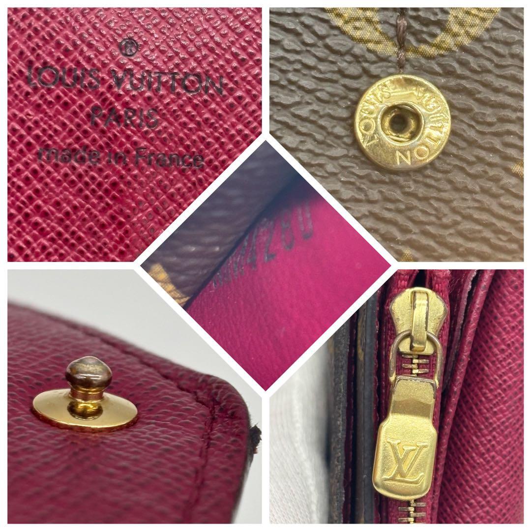 ✨超美品✨ルイヴィトン　新型　ポルトフォイユサラ　モノグラム　フューシャ　長財布