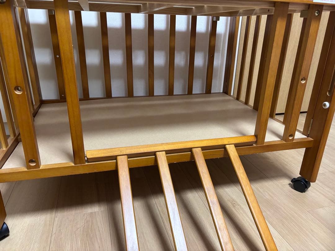 大和屋ミニベビーベッド （折り畳み可/キャスター&収納付き）掛&敷布団セット可能