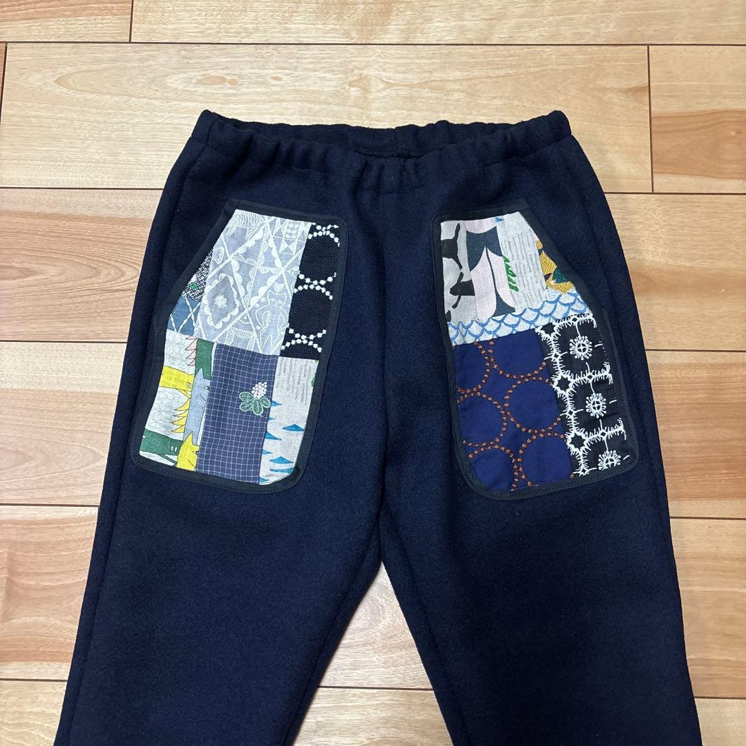 ミナペルホネン　パッチワーク　あったか起毛ウールパンツ　ハンドメイド