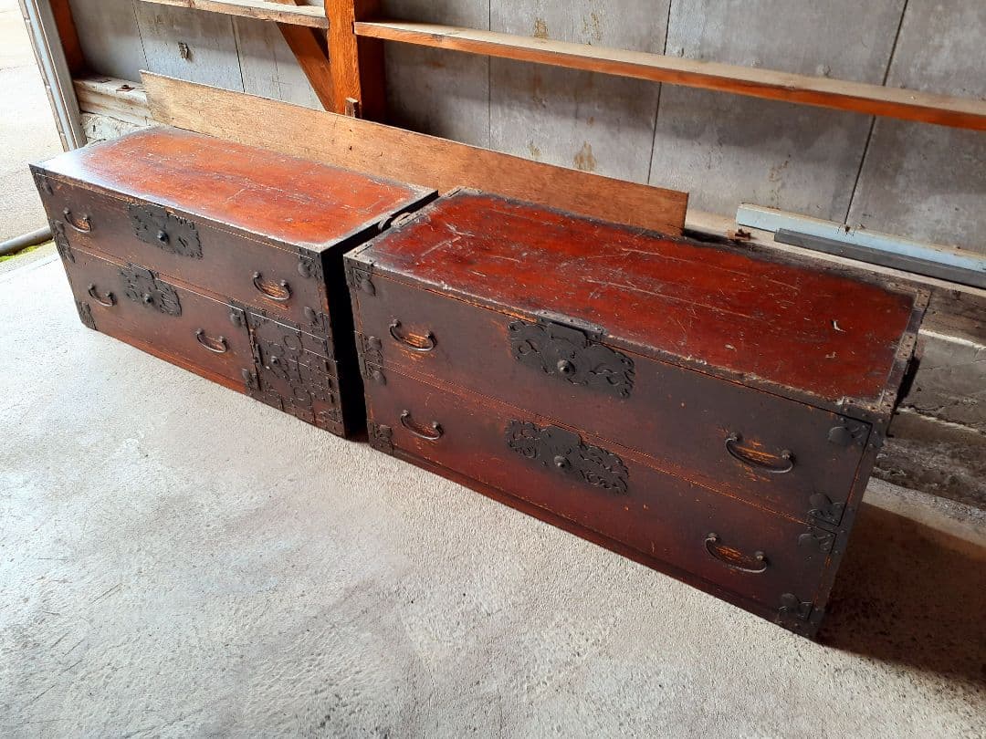 時代箪笥　重ね箪笥　和たんす　アンティーク　レトロ　古民家