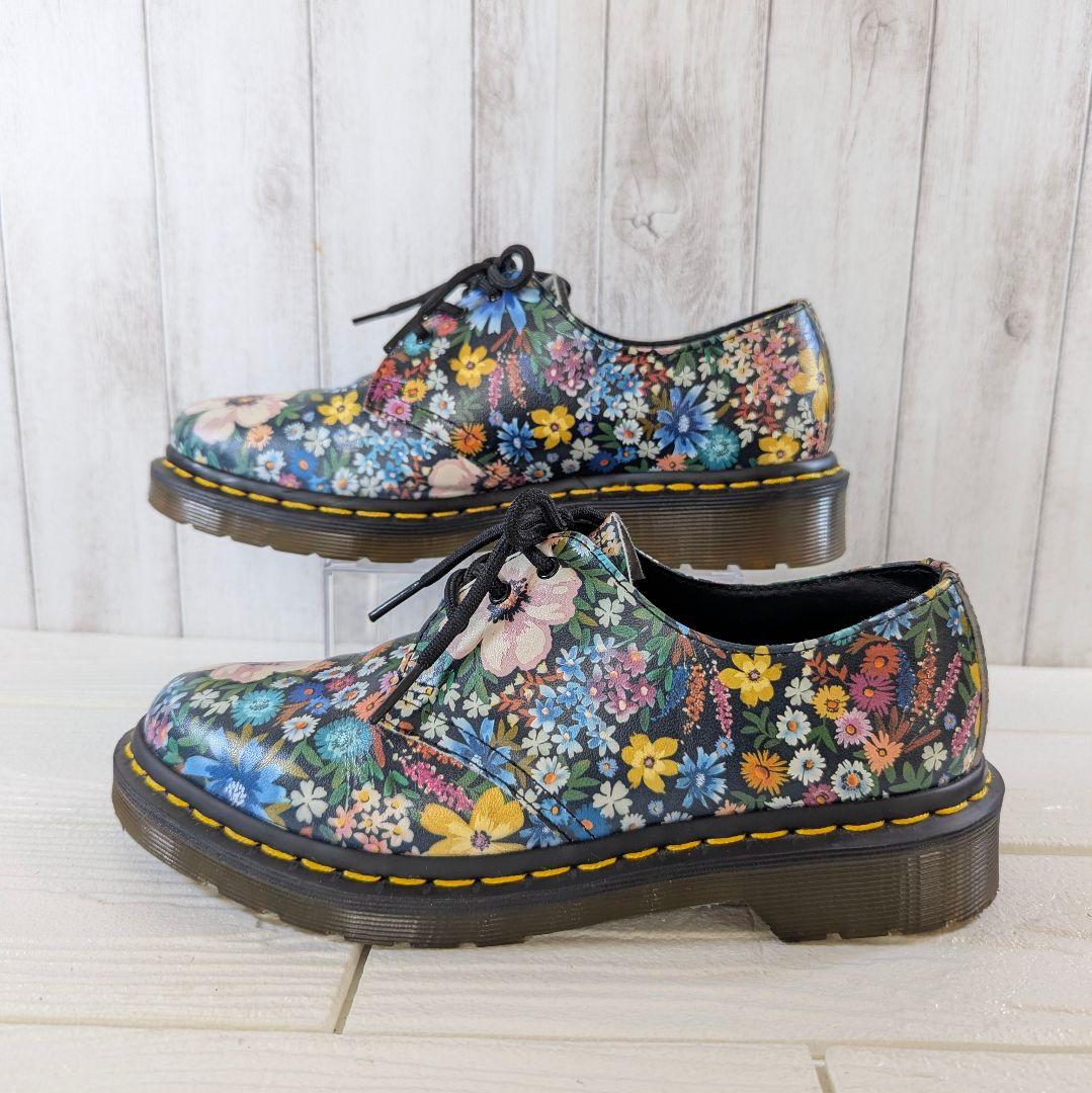 【美品】ドクターマーチン 花柄 レザー 3ホールシューズ レア 24cm