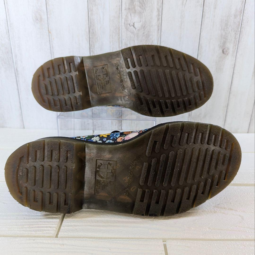【美品】ドクターマーチン 花柄 レザー 3ホールシューズ レア 24cm