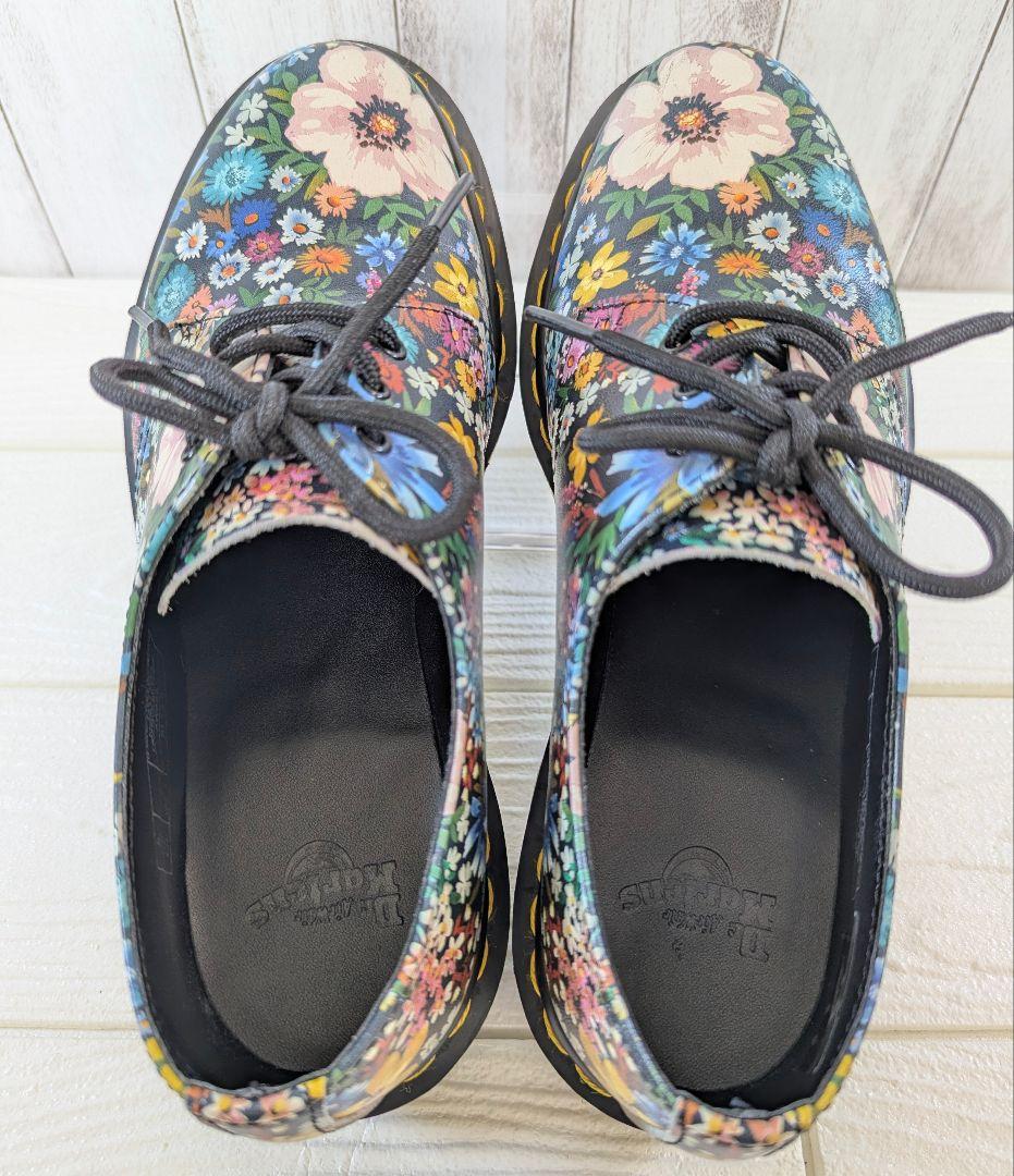 【美品】ドクターマーチン 花柄 レザー 3ホールシューズ レア 24cm