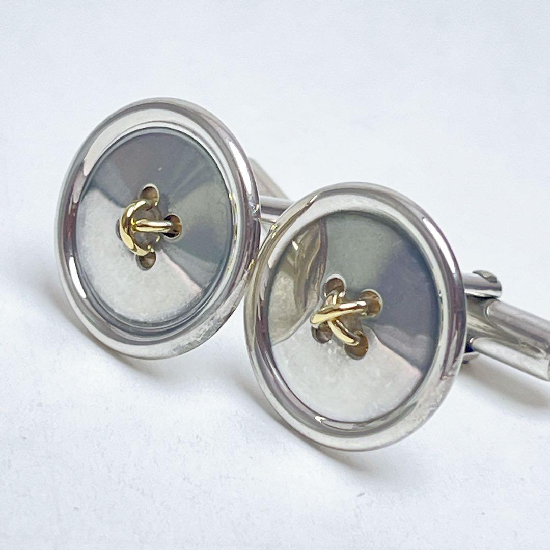 ティファニー　ボタン　モチーフ　カフス　925 750