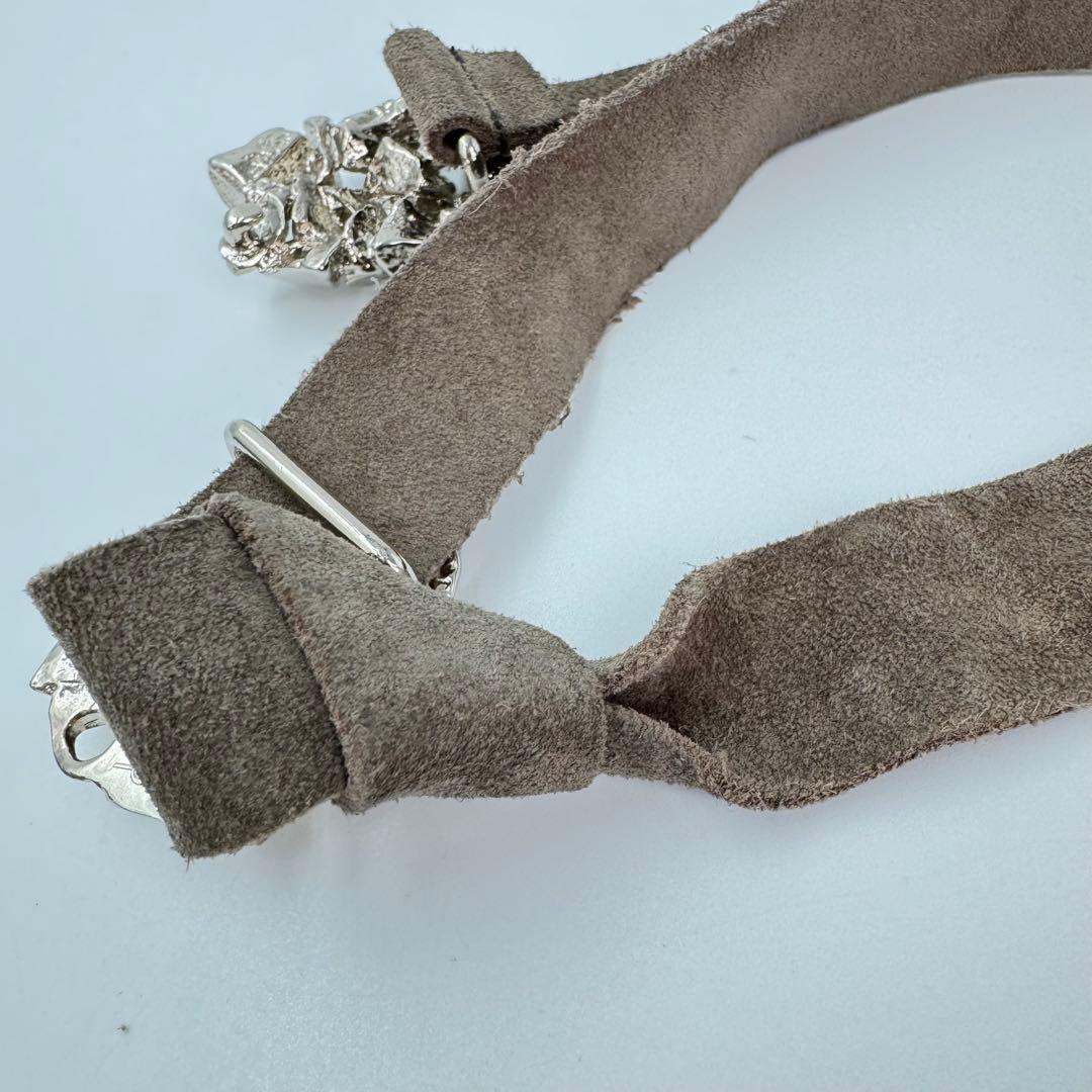 【希少】yves saint laurent ベルト　スエード　シルバー