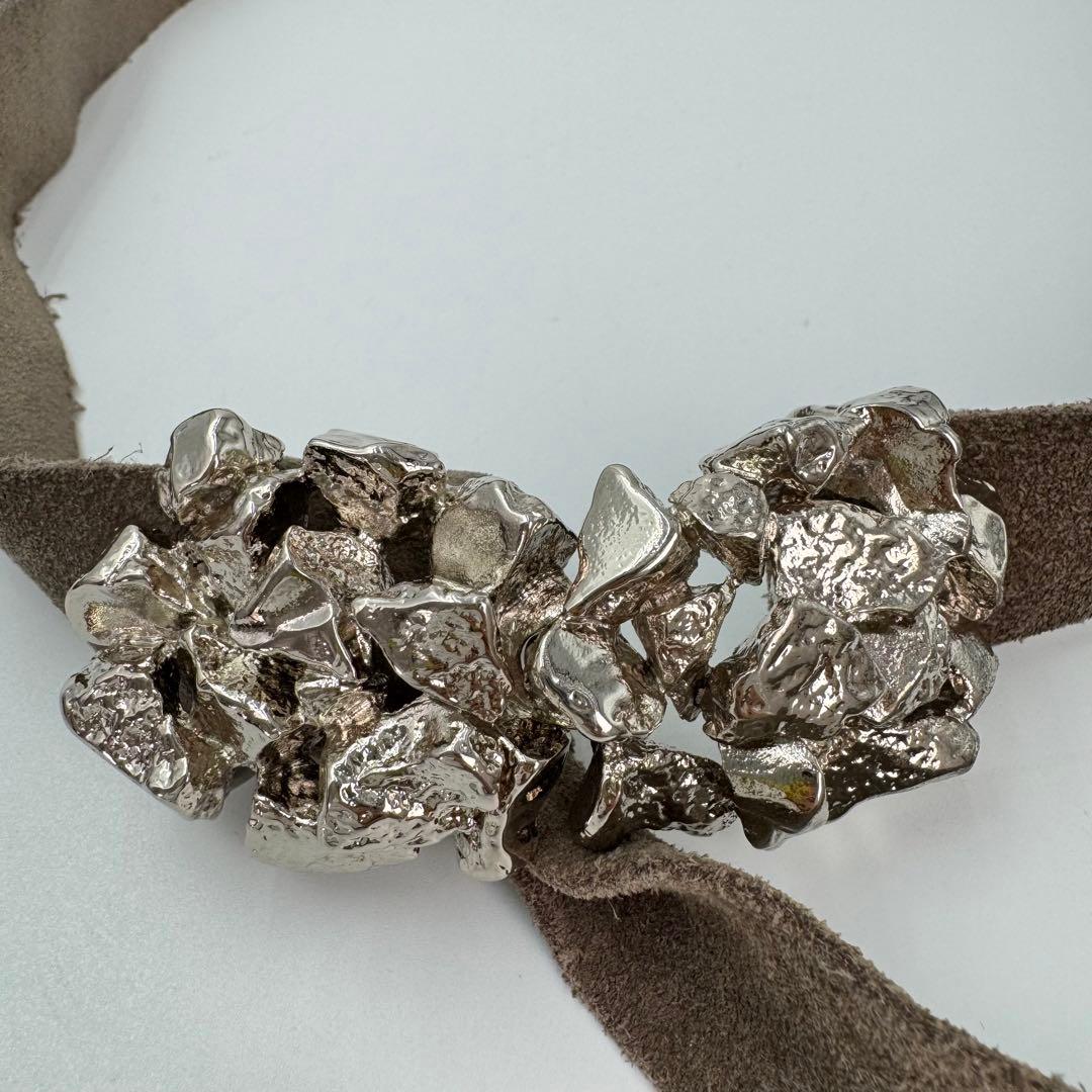 【希少】yves saint laurent ベルト　スエード　シルバー