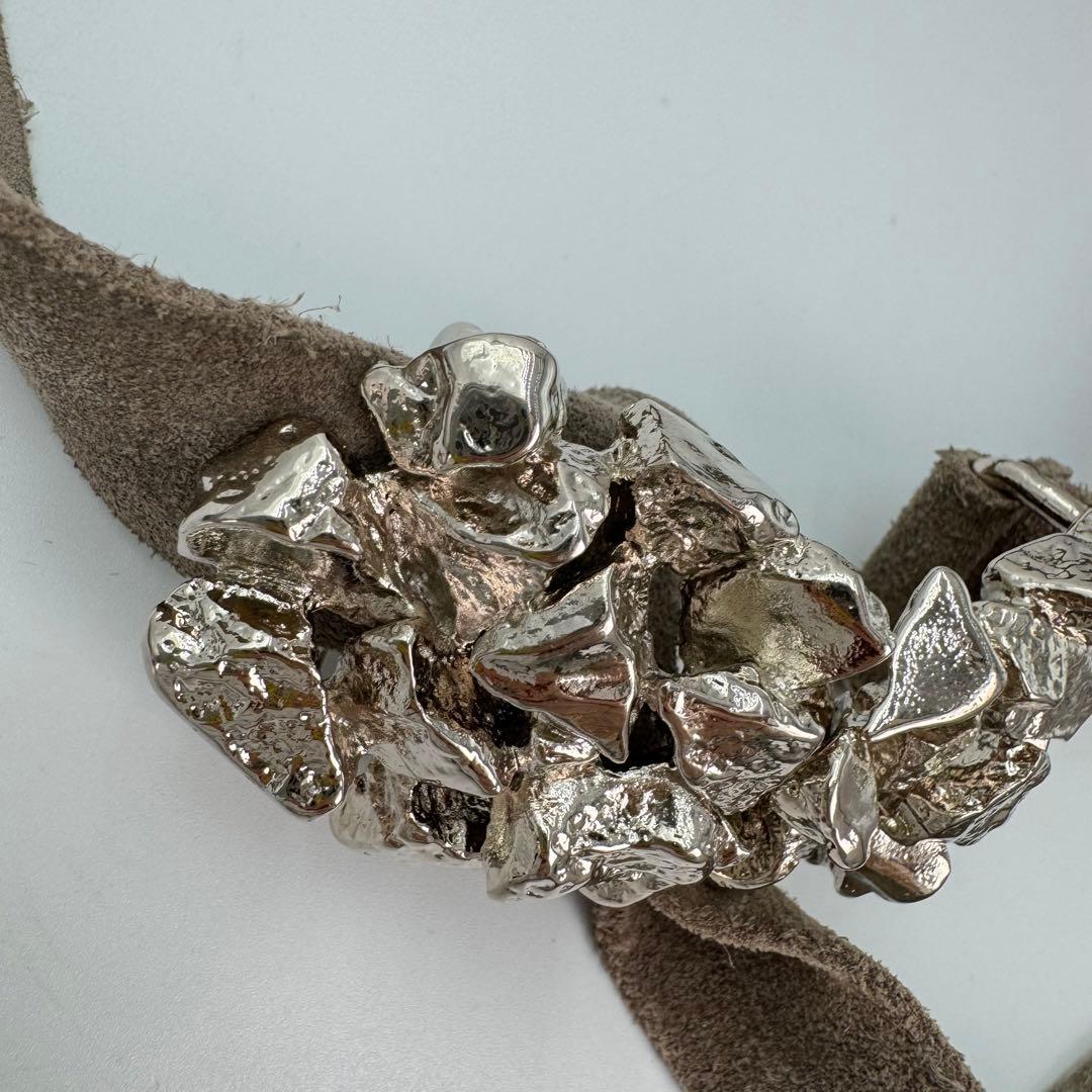 【希少】yves saint laurent ベルト　スエード　シルバー