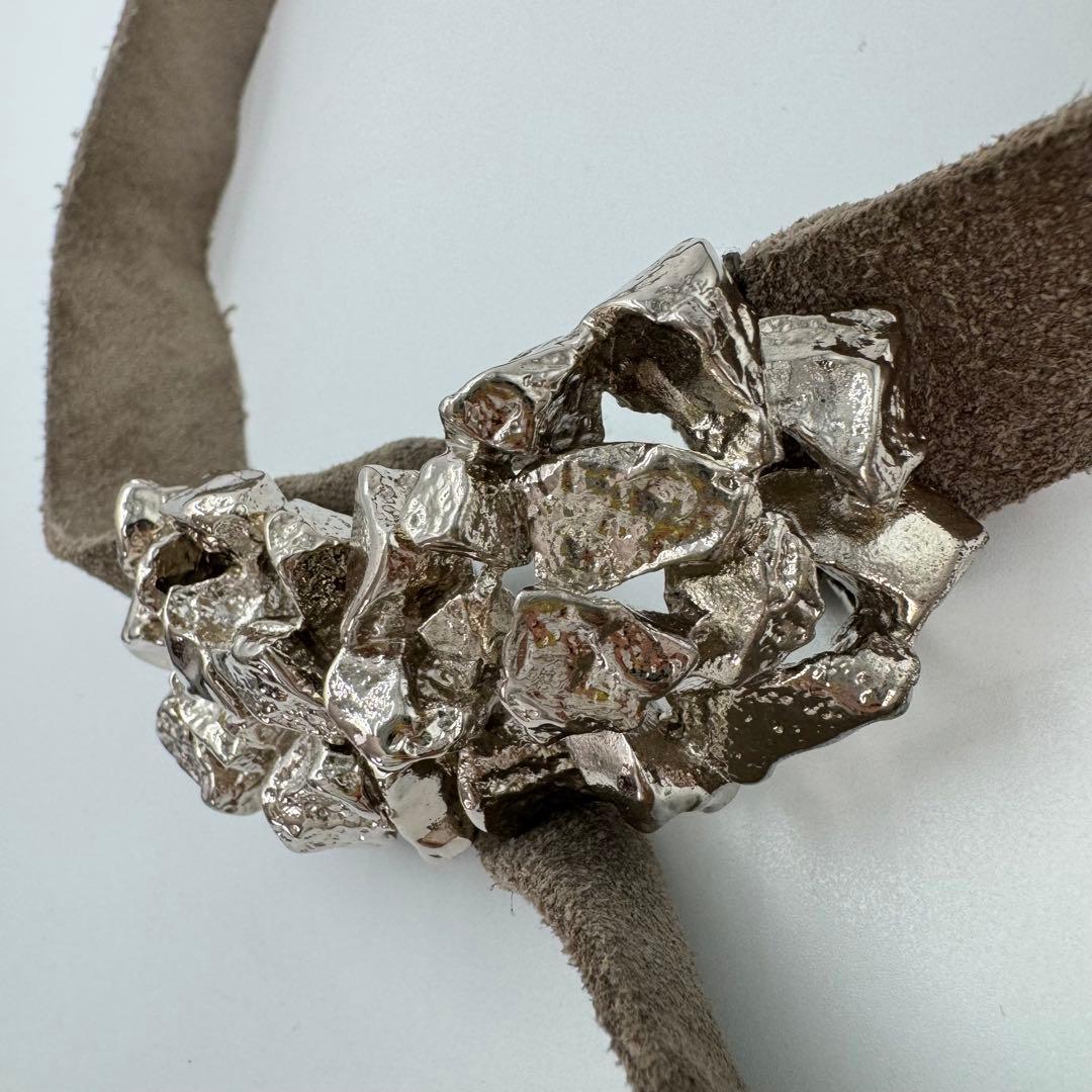 【希少】yves saint laurent ベルト　スエード　シルバー