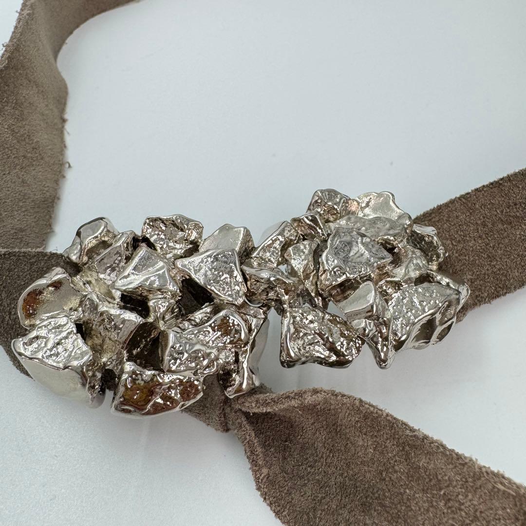 【希少】yves saint laurent ベルト　スエード　シルバー